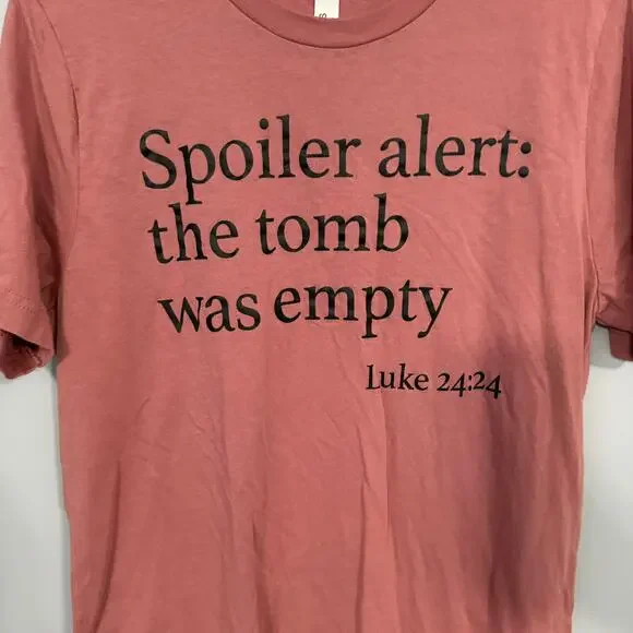 Bella + Canvas The Tomb Was Empty Tee Shirt Women's Size Medium Luke 24:24 - Picture 2 of 6